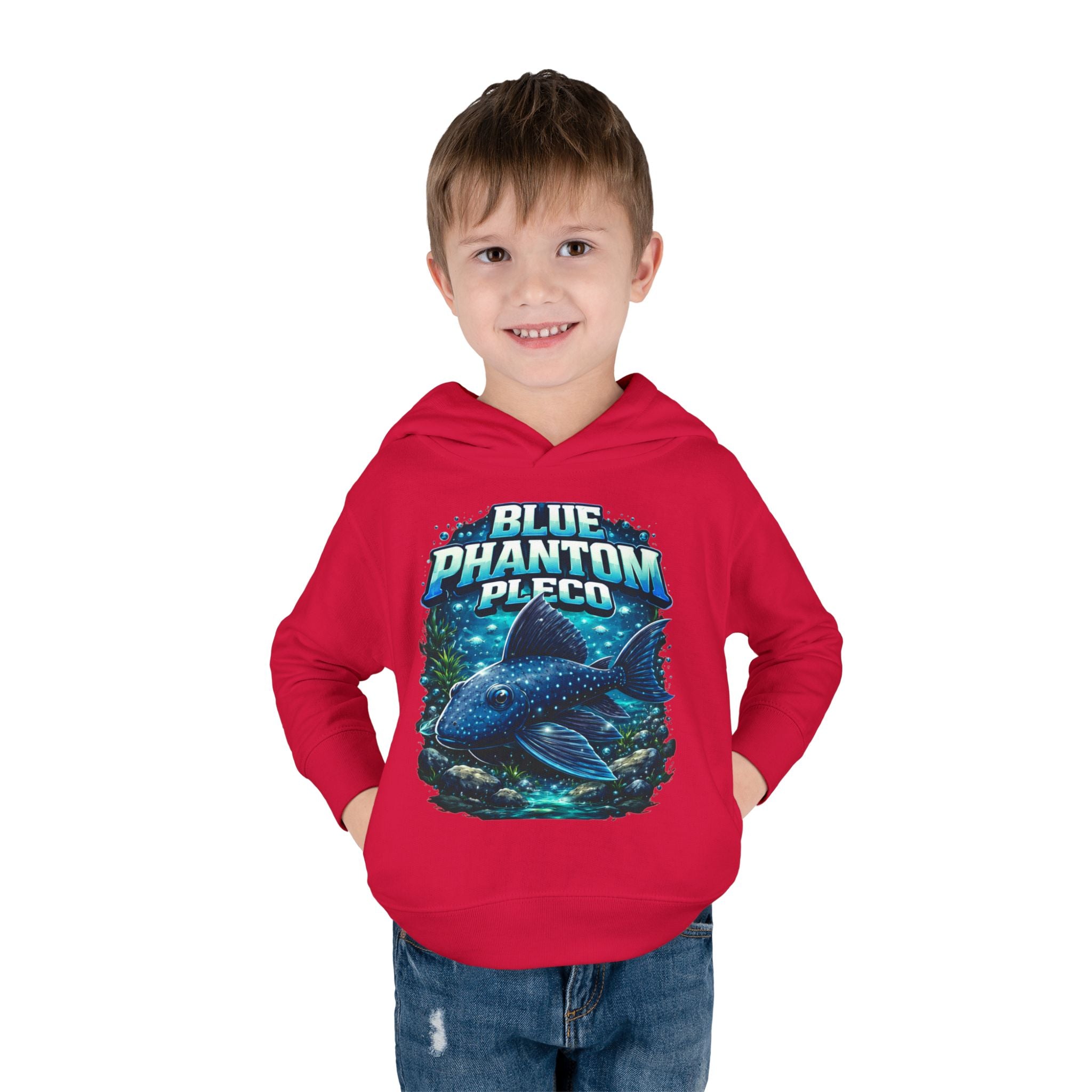Toddler Hoodie — 'Blue Phantom Pleco' Cute Aquarium Fish Pullover