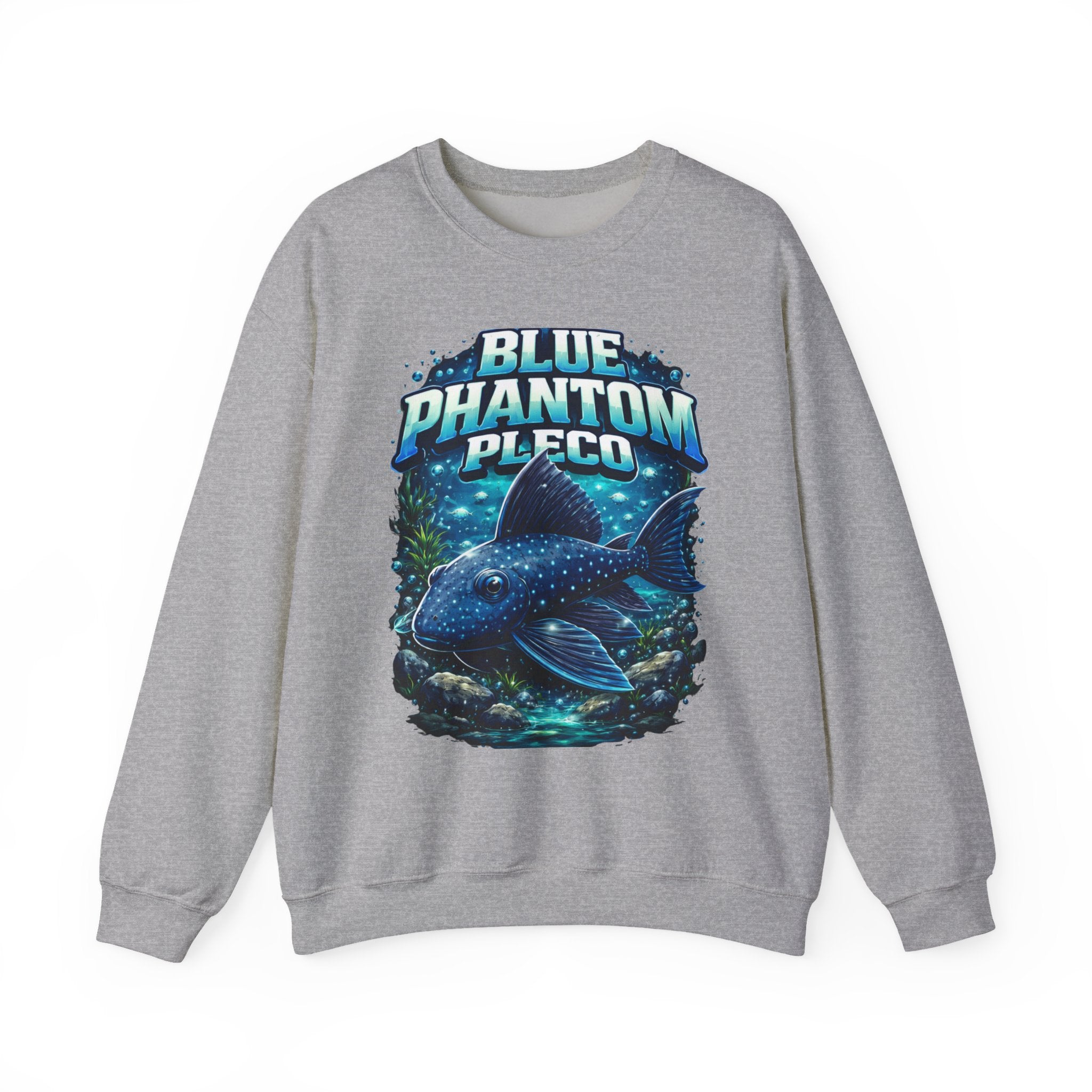 Blue Phantom Pleco Crewneck Sweatshirt – Aquatic Fish Graphic Pullover