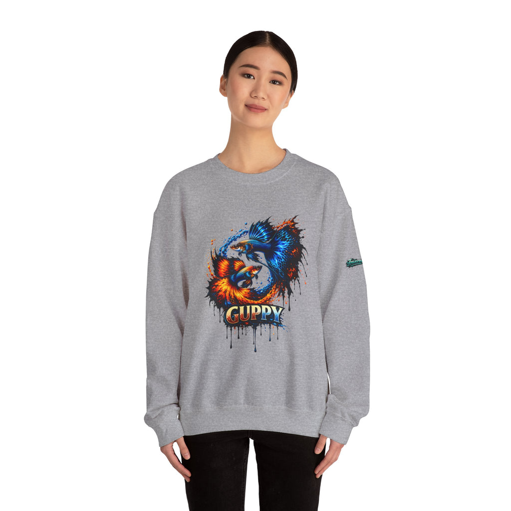 Fire & Ice Guppy – Premium "Neon Flare" Crewneck Sweatshirt