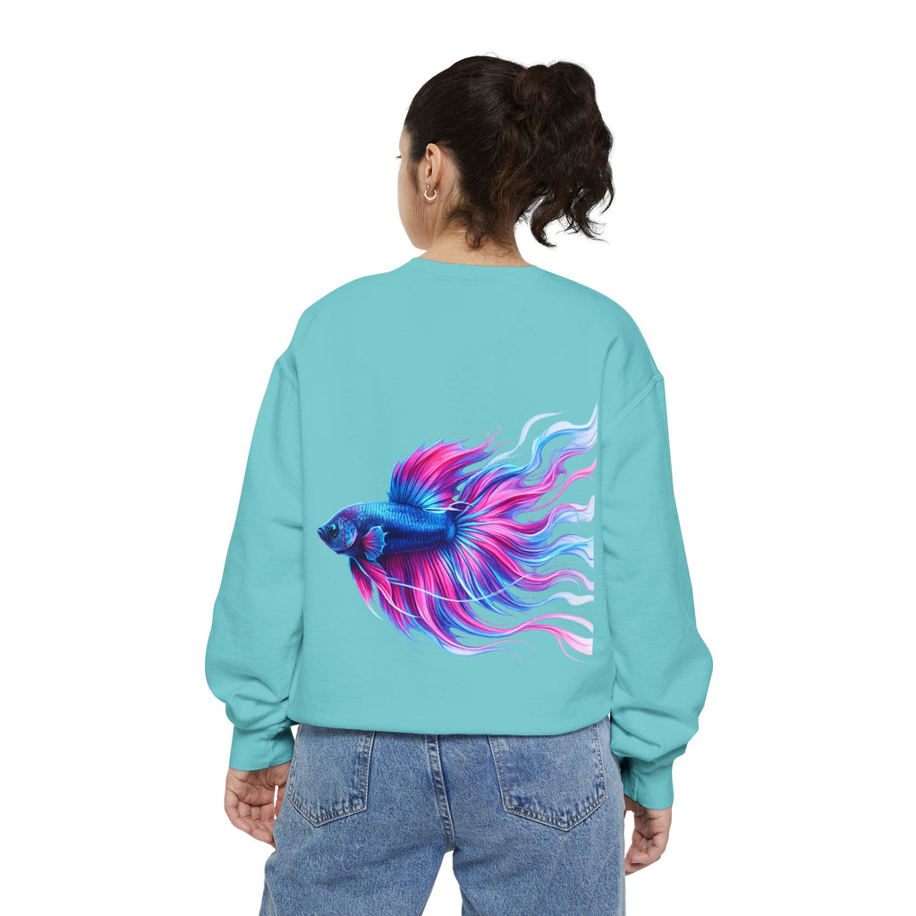 Betta Bliss Sweatshirt — Colorful Betta Fish Graphic Crewneck