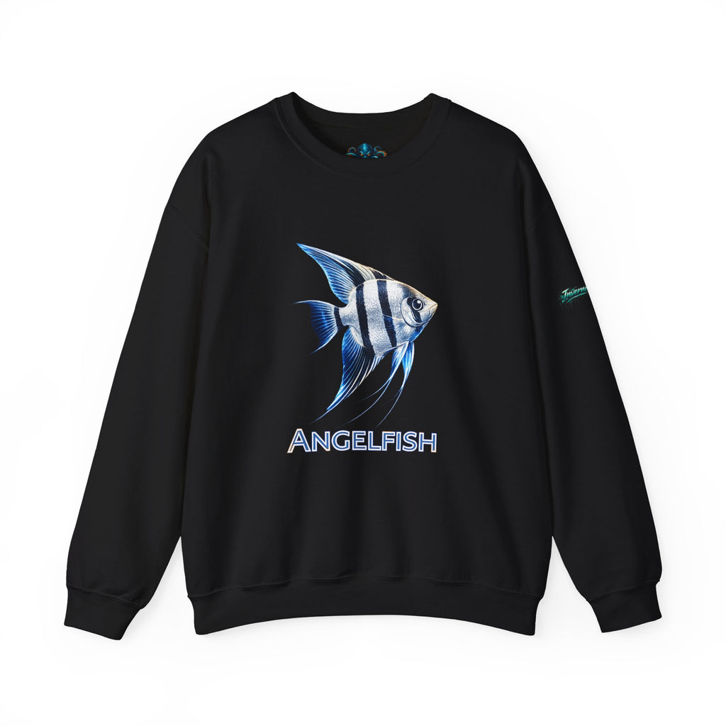 Angelfish Crewneck Sweatshirt — Blue Tropical Fish Graphic