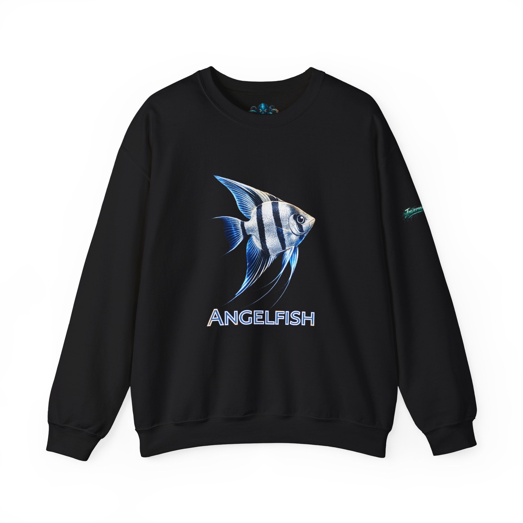 Angelfish Crewneck Sweatshirt — Blue Tropical Fish Graphic