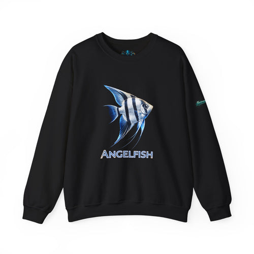 Angelfish Crewneck Sweatshirt — Blue Tropical Fish Graphic