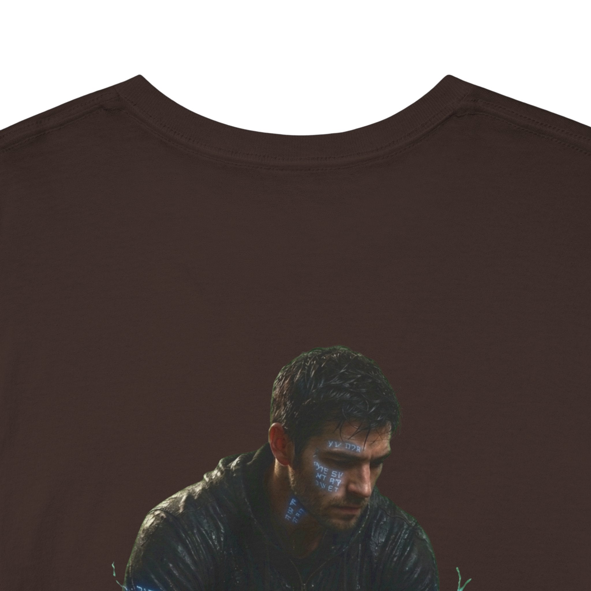T-Shirt — Nature Warrior Graphic Tee with Man and Dog Illustration