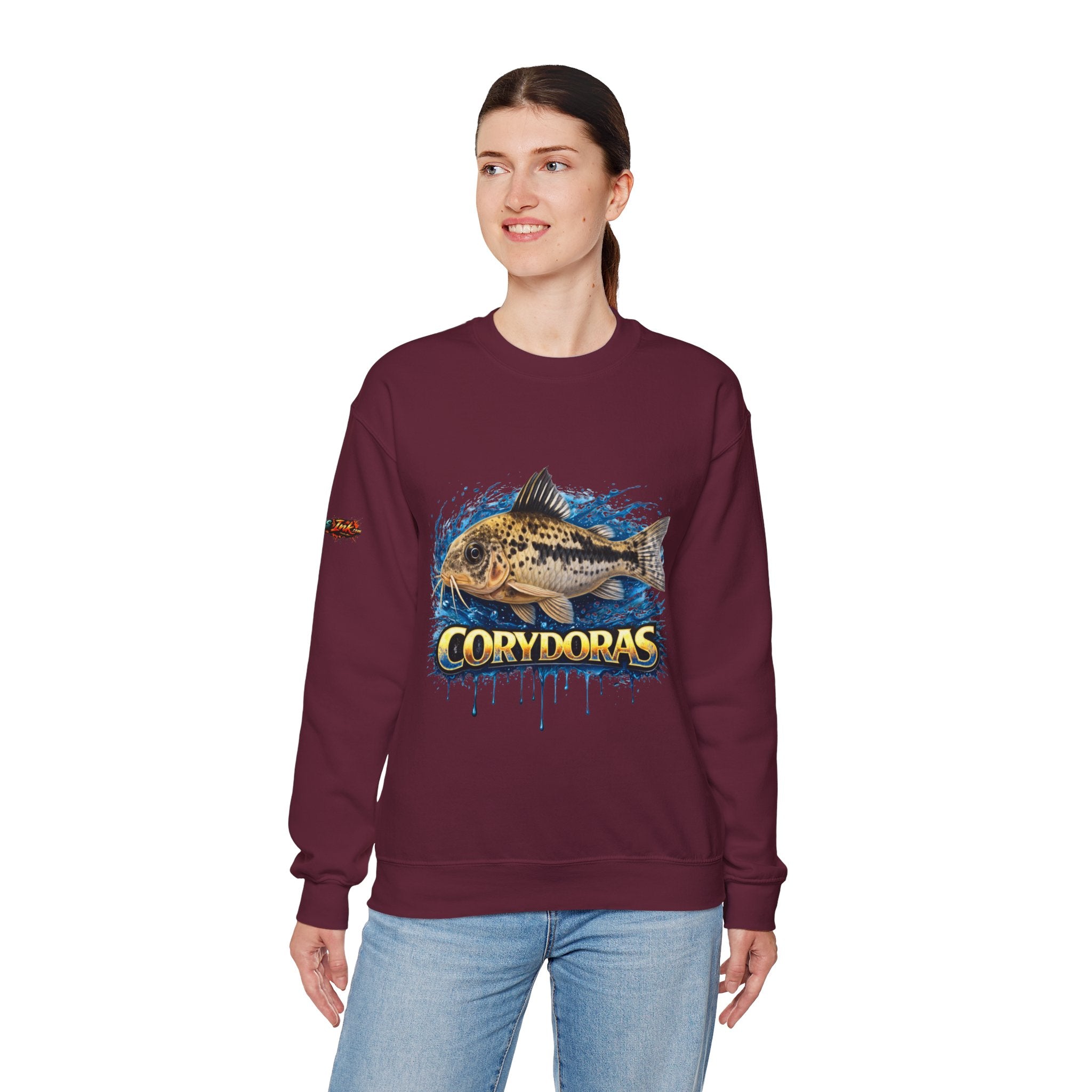 Peppered Corydoras Fish Crewneck Sweatshirt – Aquatic Aquarium Lover Tee