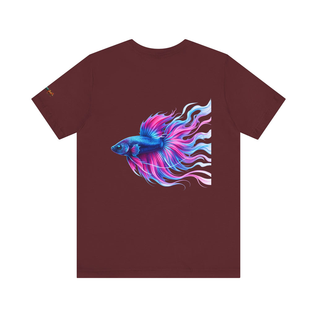 Betta Fish Graphic Tee — Vibrant Blue & Pink Aquatic Art T‑Shirt