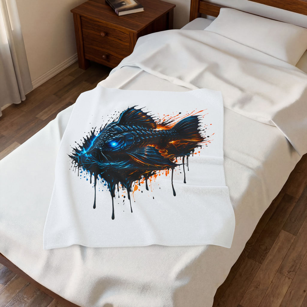 L-185 Xingu Spiny Monster Pleco — Urban Art Plush Throw Blanket