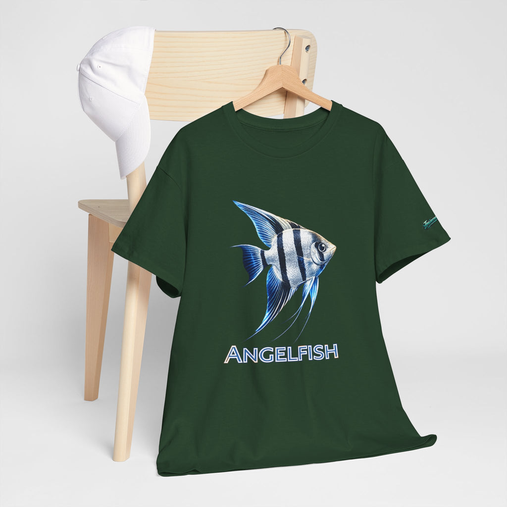 Angelfish Graphic Tee — Blue Tropical Fish Shirt