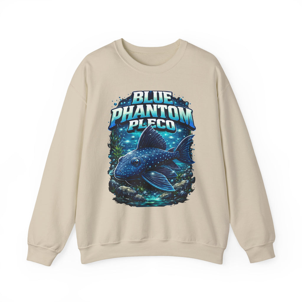 Blue Phantom Pleco Crewneck Sweatshirt – Aquatic Fish Graphic Pullover