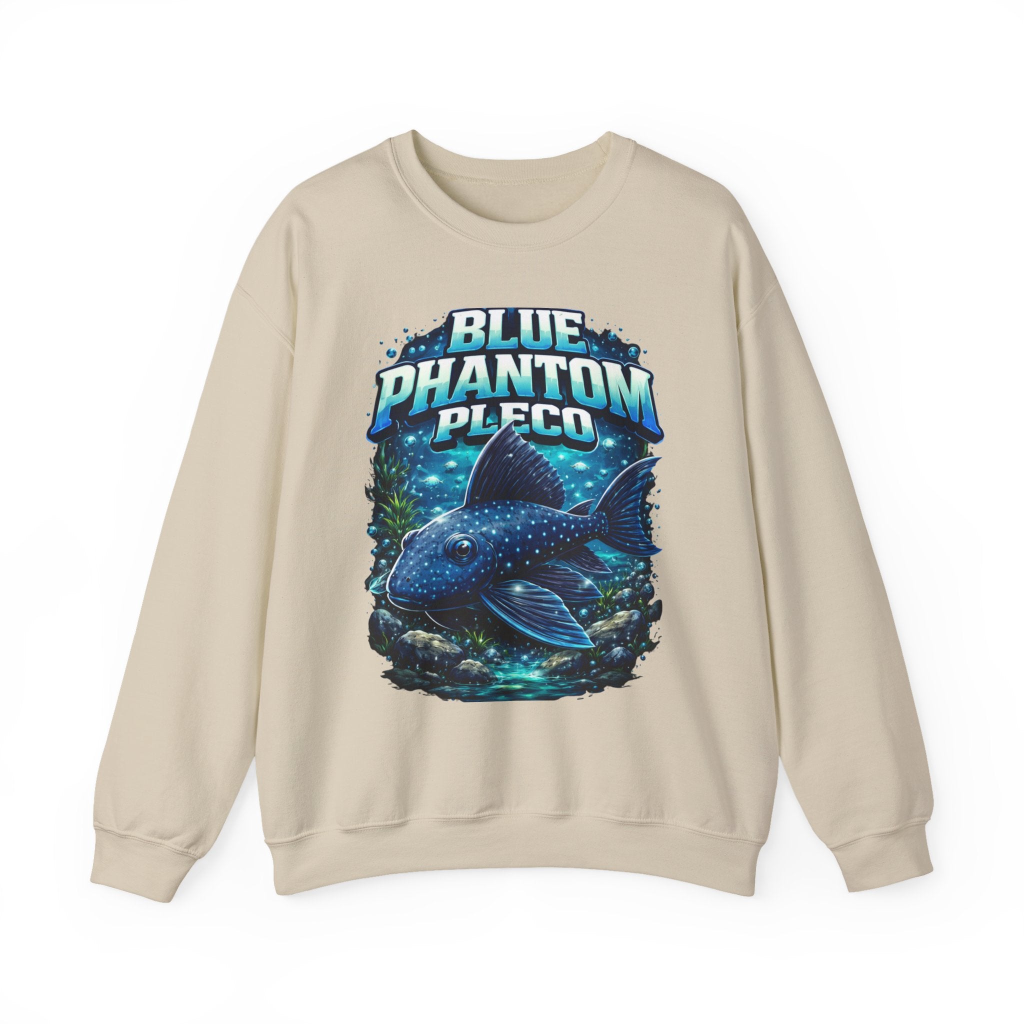 Blue Phantom Pleco Crewneck Sweatshirt – Aquatic Fish Graphic Pullover