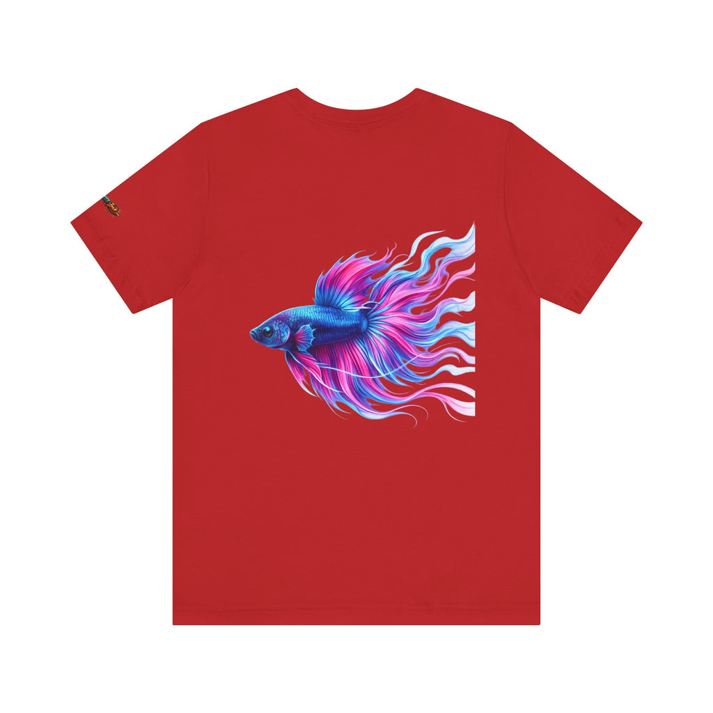 Betta Fish Graphic Tee — Vibrant Blue & Pink Aquatic Art T‑Shirt