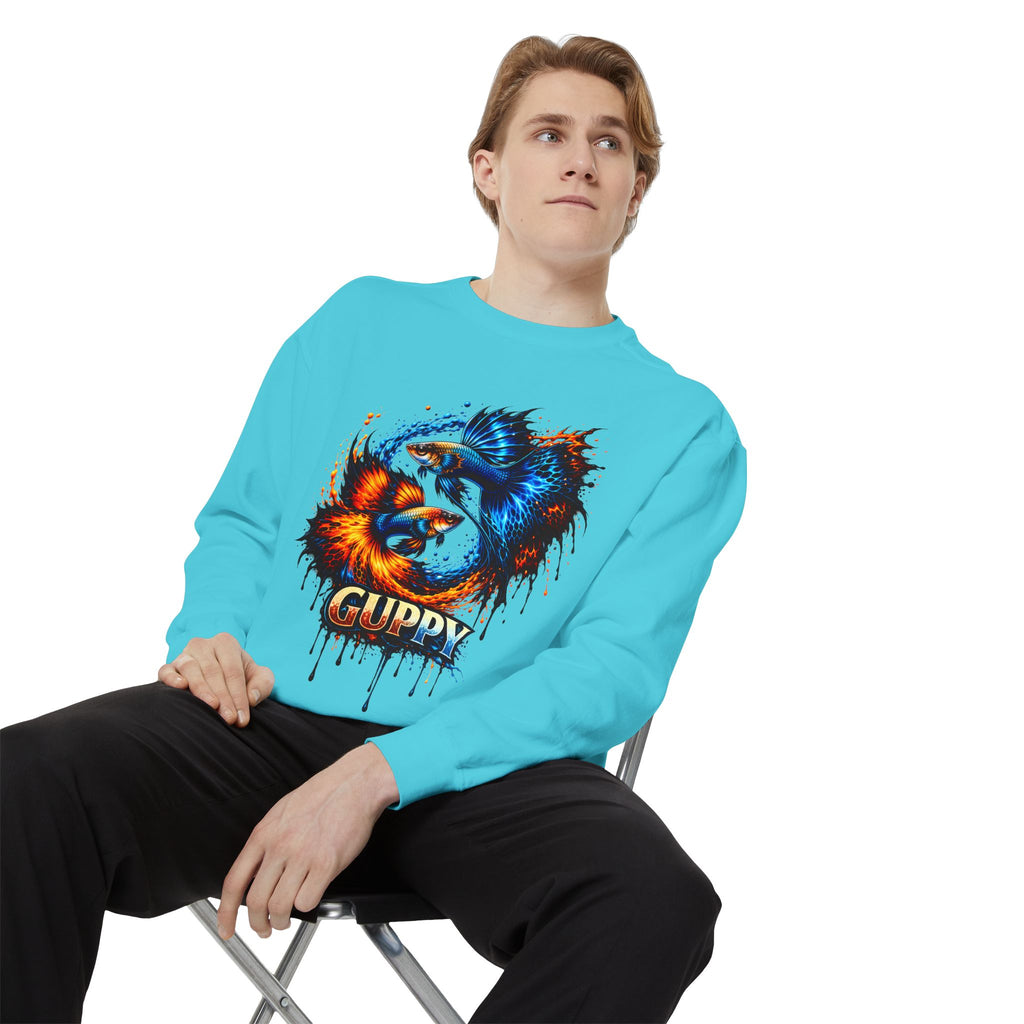 Fire & Ice Guppy – Premium "Neon Flare" Garment-Dyed Sweatshirt