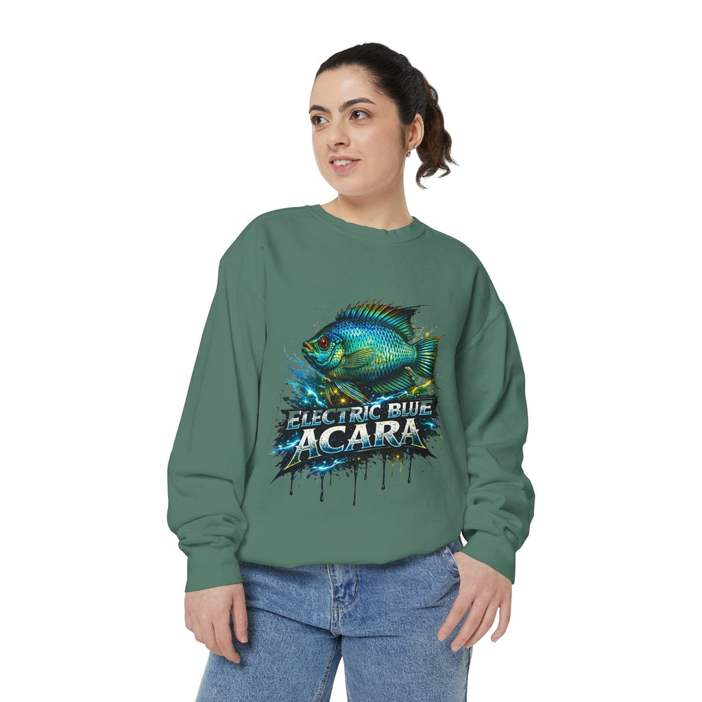 Electric Blue Acara – Garment-Dyed Premium Sweatshirt