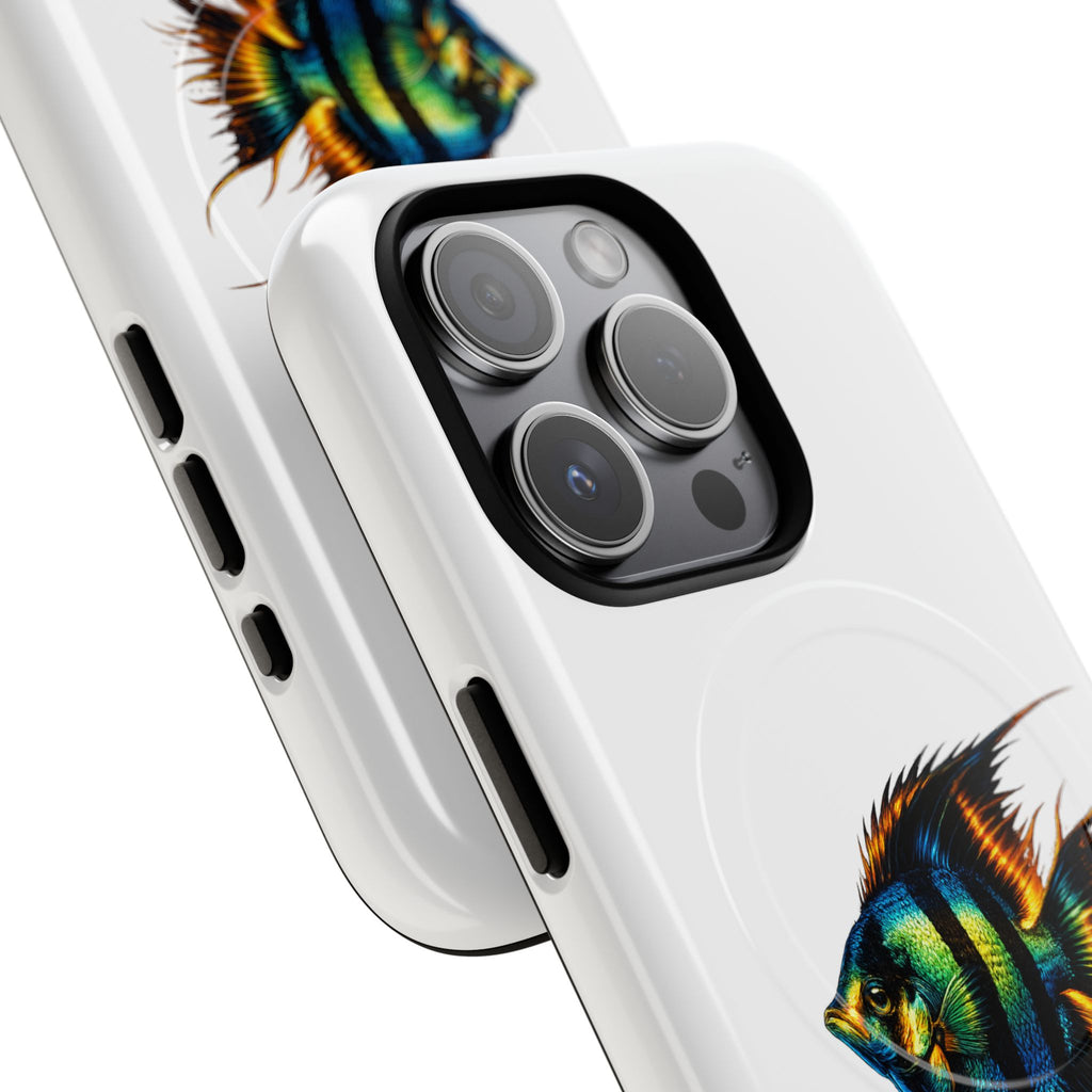 Angelfish Art Tough Magnetic Phone Case — Colorful Aquarium Fish iPhone Cover