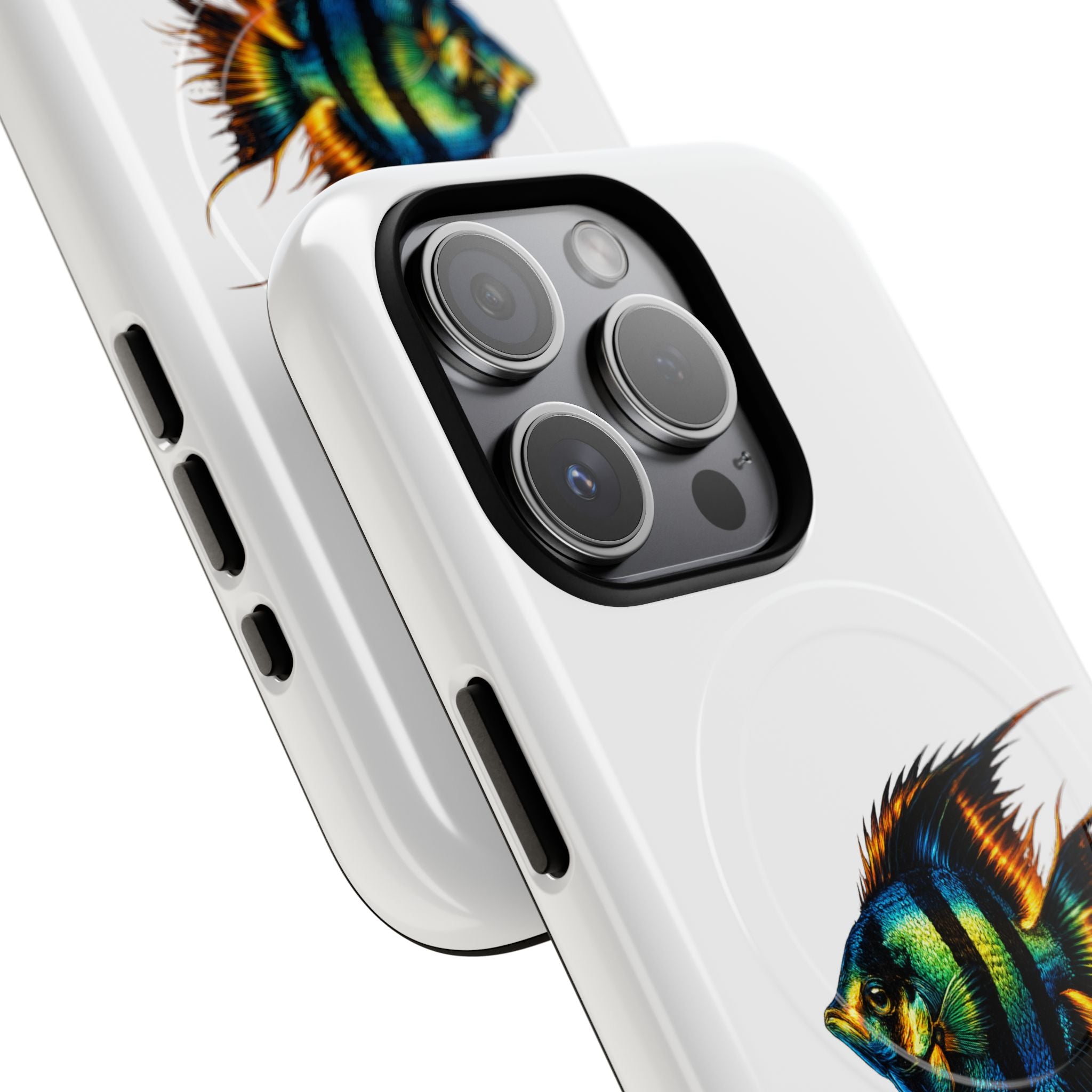 Angelfish Art Tough Magnetic Phone Case — Colorful Aquarium Fish iPhone Cover