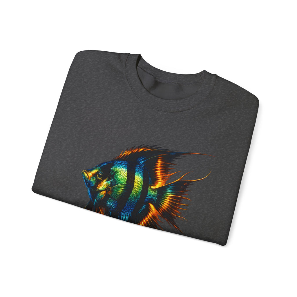 Angelfish Graphic Sweatshirt — Colorful Tropical Fish Crewneck