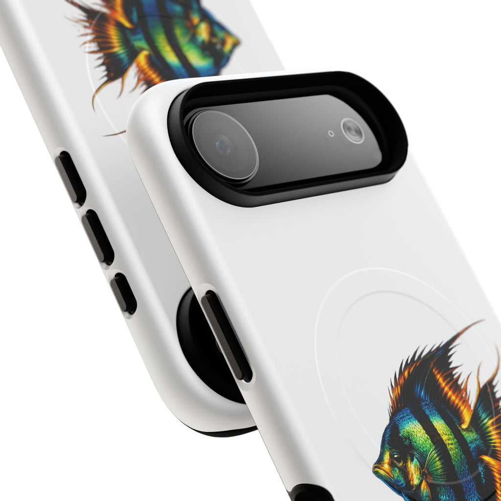 Angelfish Art Tough Magnetic Phone Case — Colorful Aquarium Fish iPhone Cover