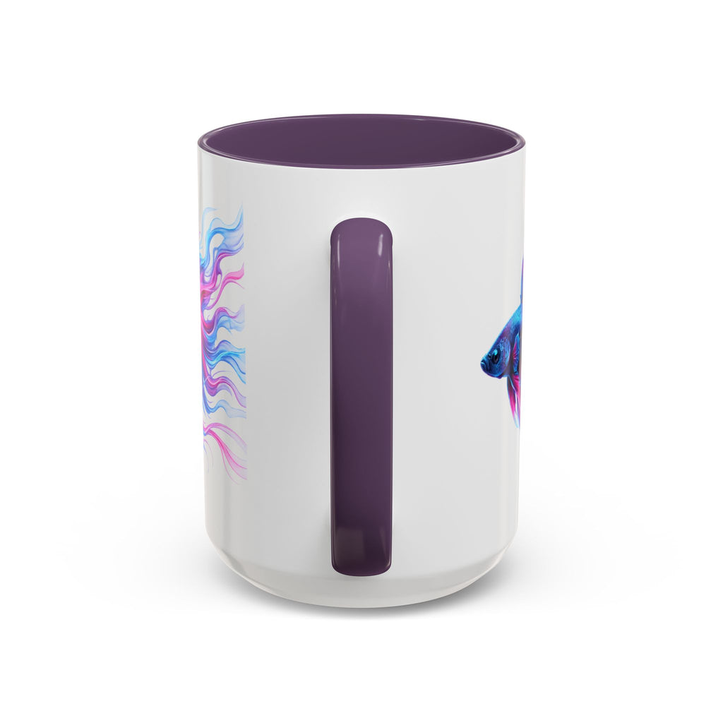 Betta Fish Accent Coffee Mug — Vibrant Neon Betta Design (11/15 oz)