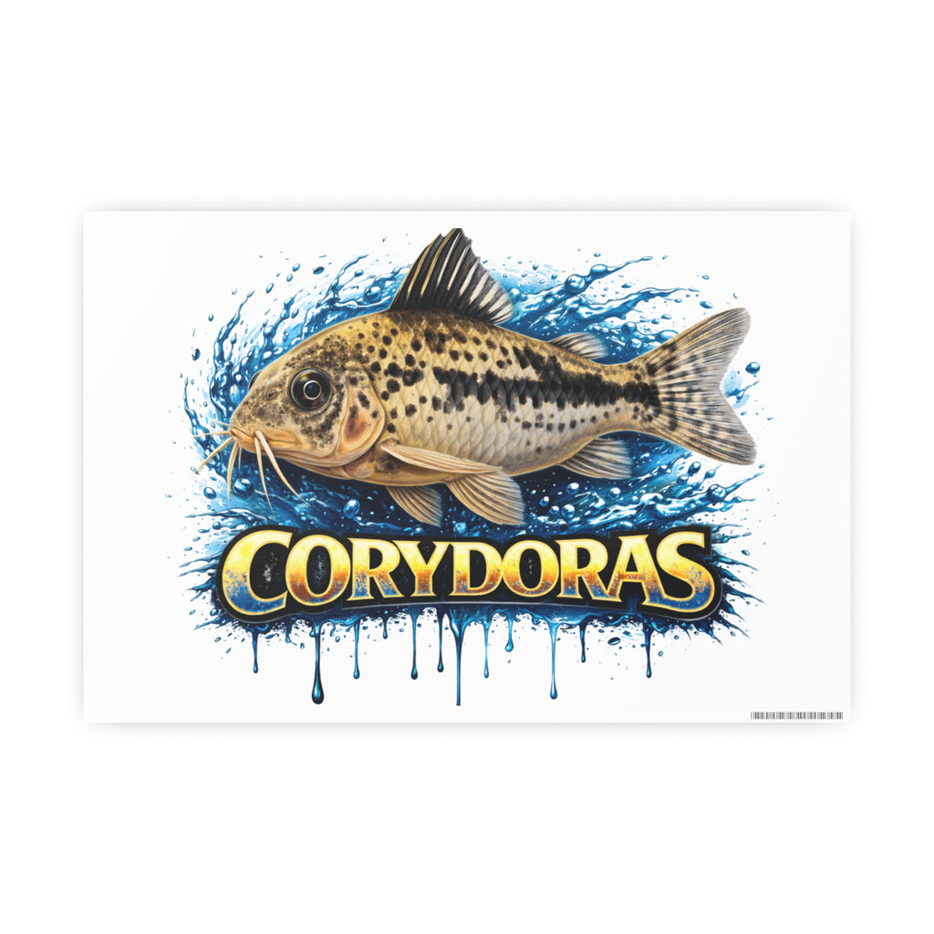 Peppered Corydoras Fish Art Poster — Vibrant Aquarium Print