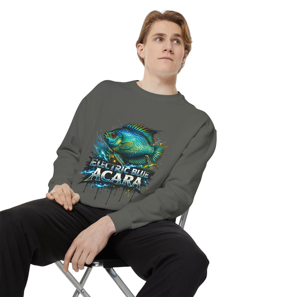 Electric Blue Acara – Garment-Dyed Premium Sweatshirt
