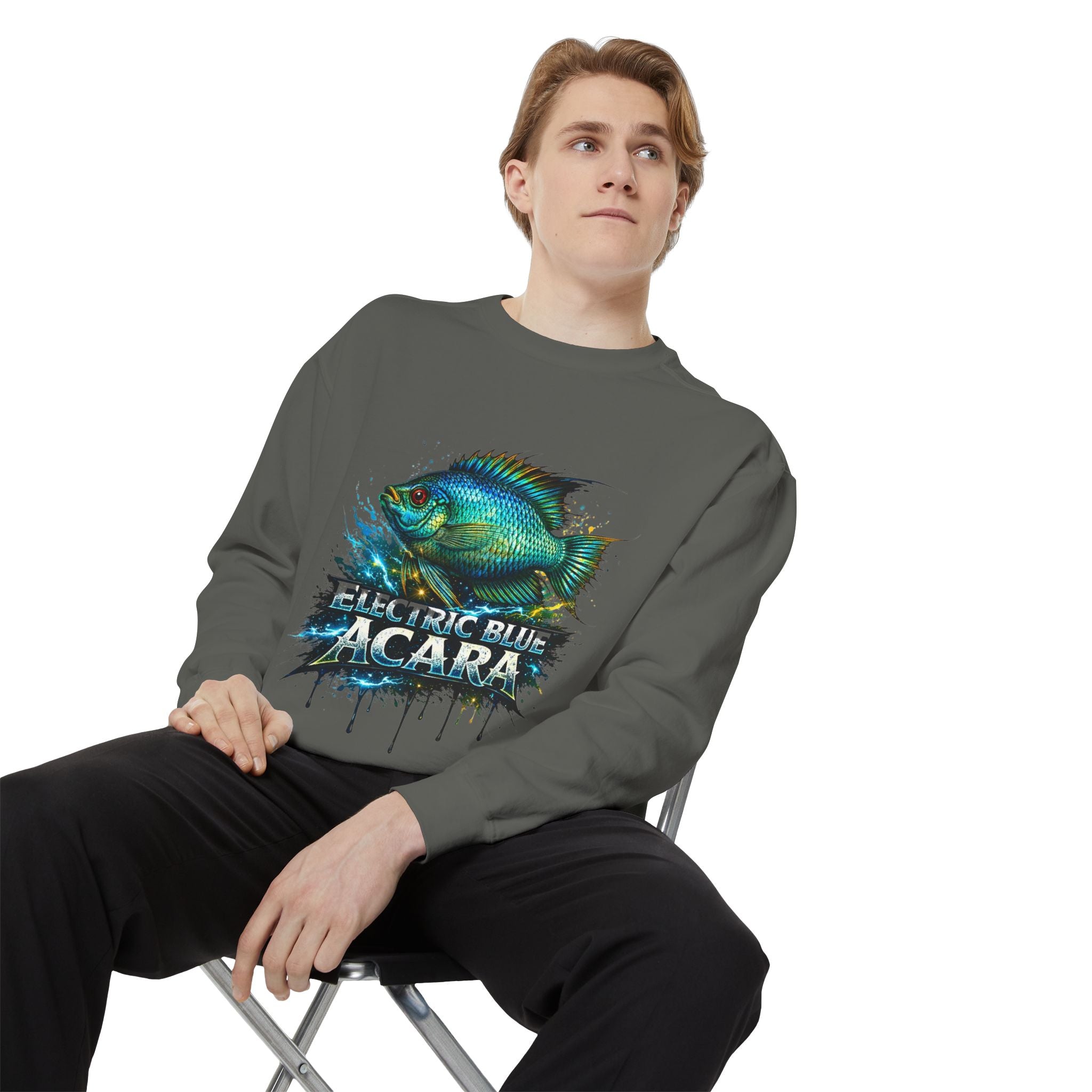 Electric Blue Acara – Garment-Dyed Premium Sweatshirt