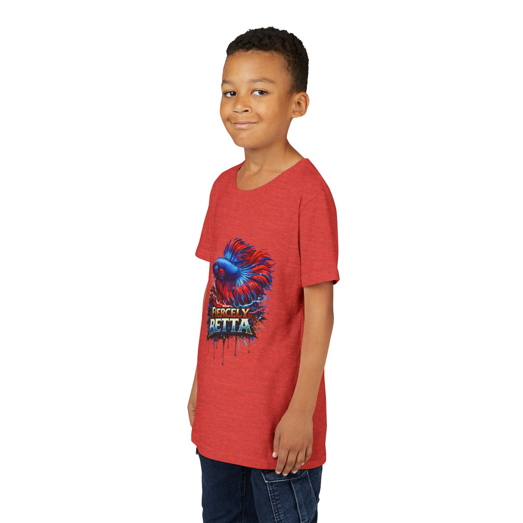 Fiercely Betta Youth Tee - Colorful Betta Fish Graphic Shirt