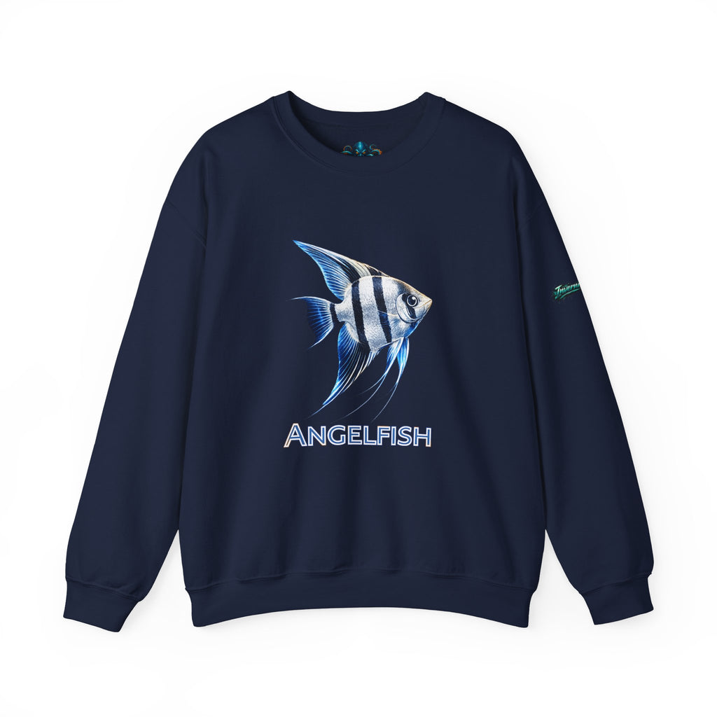 Angelfish Crewneck Sweatshirt — Blue Tropical Fish Graphic