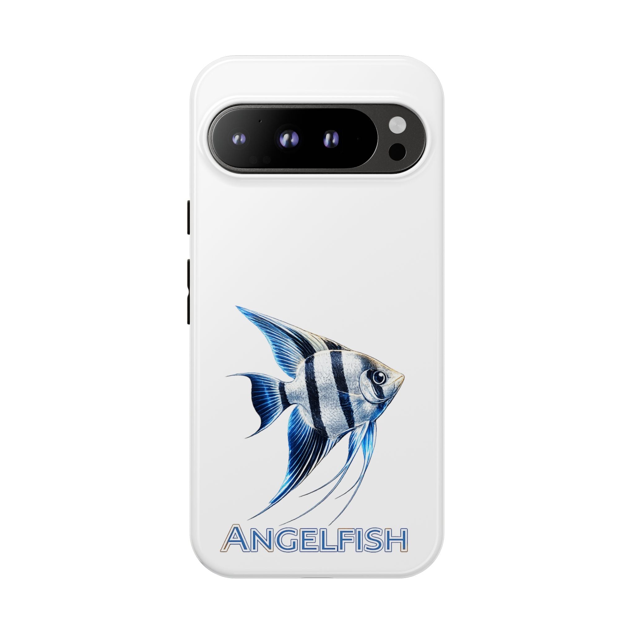 Angelfish Tough Phone Case – Durable Protective Case with Blue Tropical Fish Design