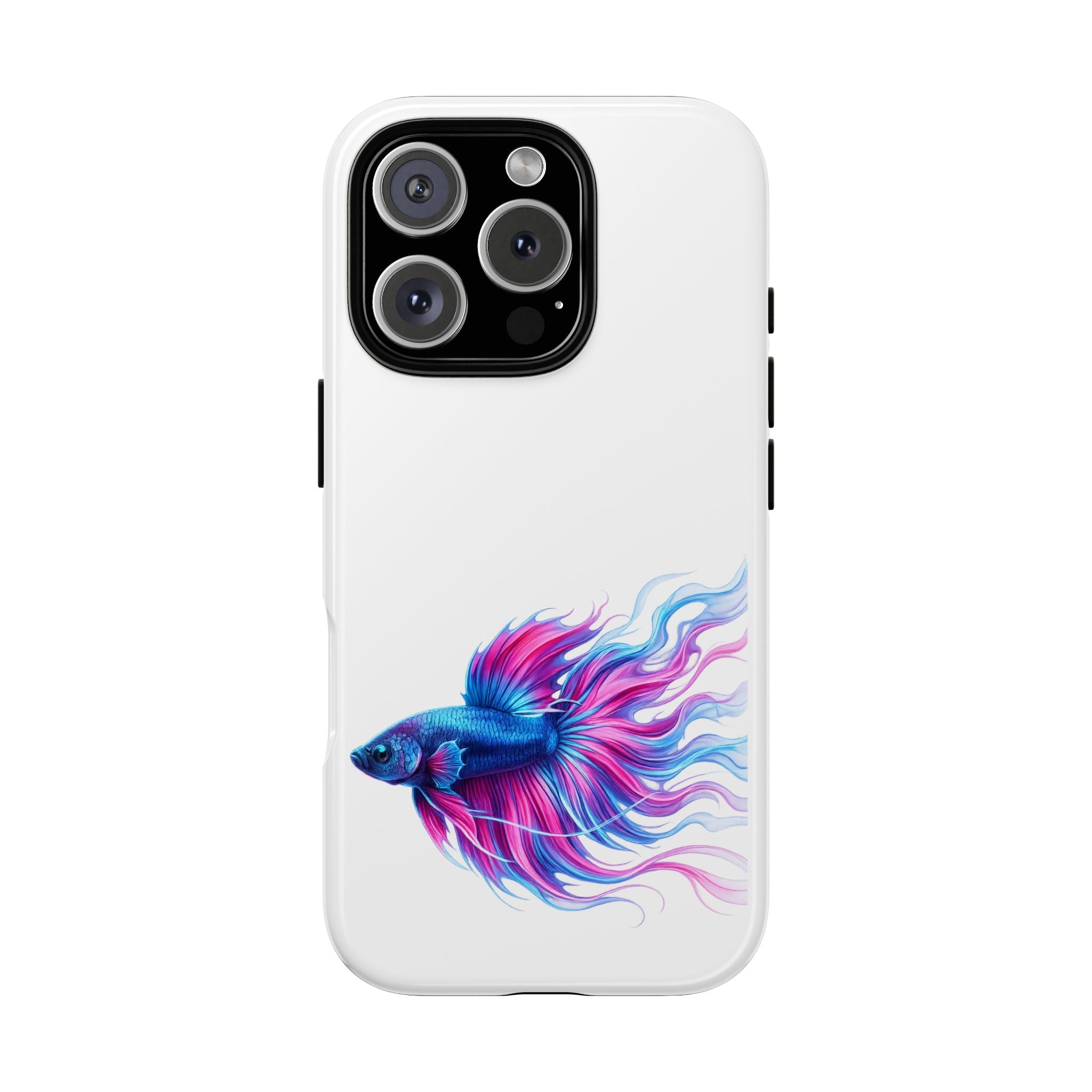 Betta Fish Tough Phone Case — Colorful Watercolor Fish Protective Cover