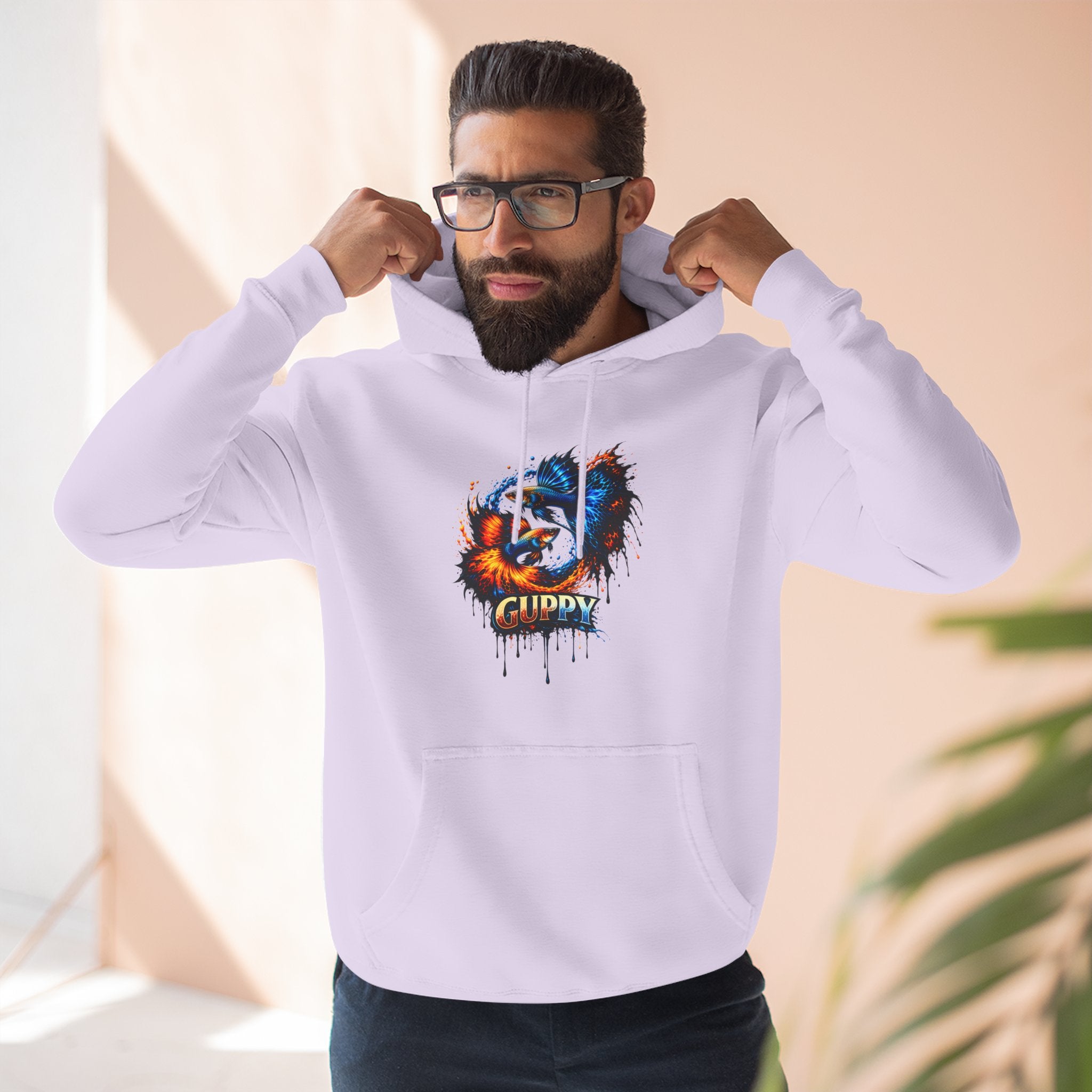 Fire & Ice Guppy – Premium Three-Panel Fleece Hoodie