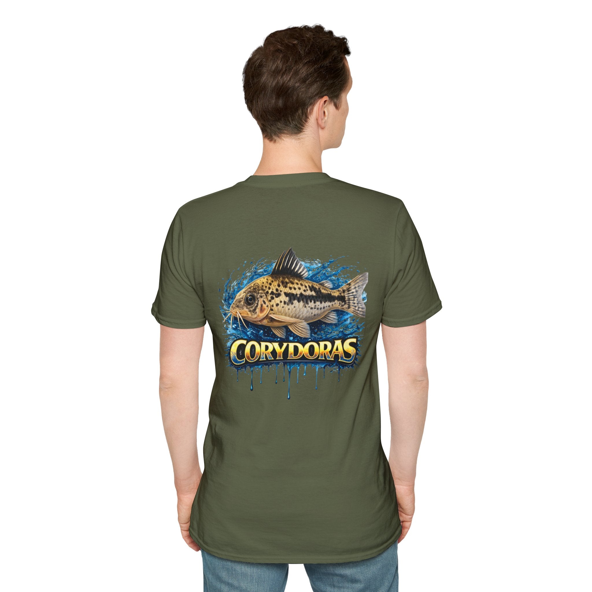 Corydoras Fish T-Shirt — Aquarium Catfish Tee with Splash Graphic