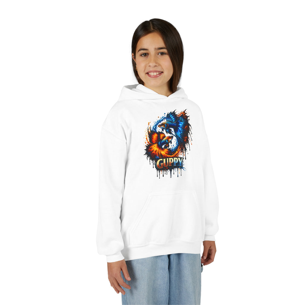 Fire & Ice Guppy – Kids "Neon Flare" Fleece Hoodie