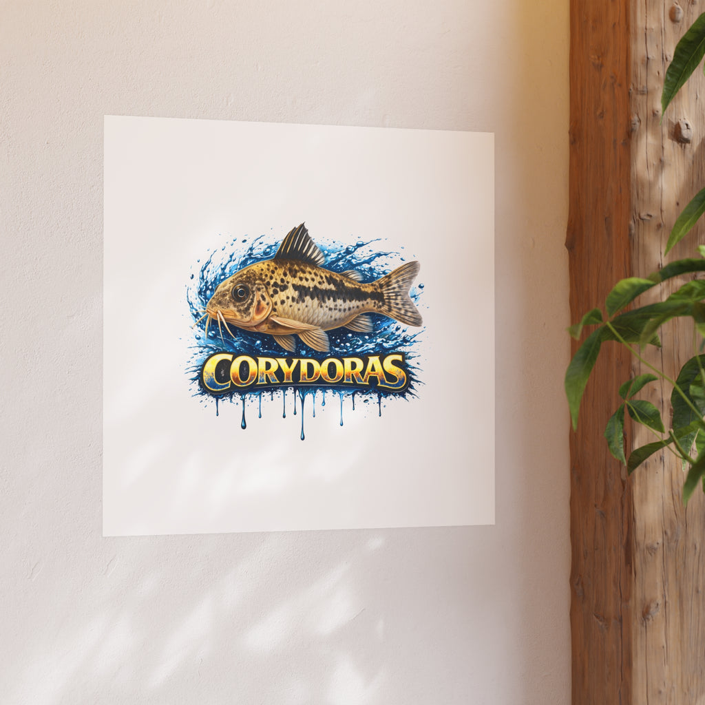 Corydoras Fish Poster — Decorative Aquarium Art Print (Satin/Matte)