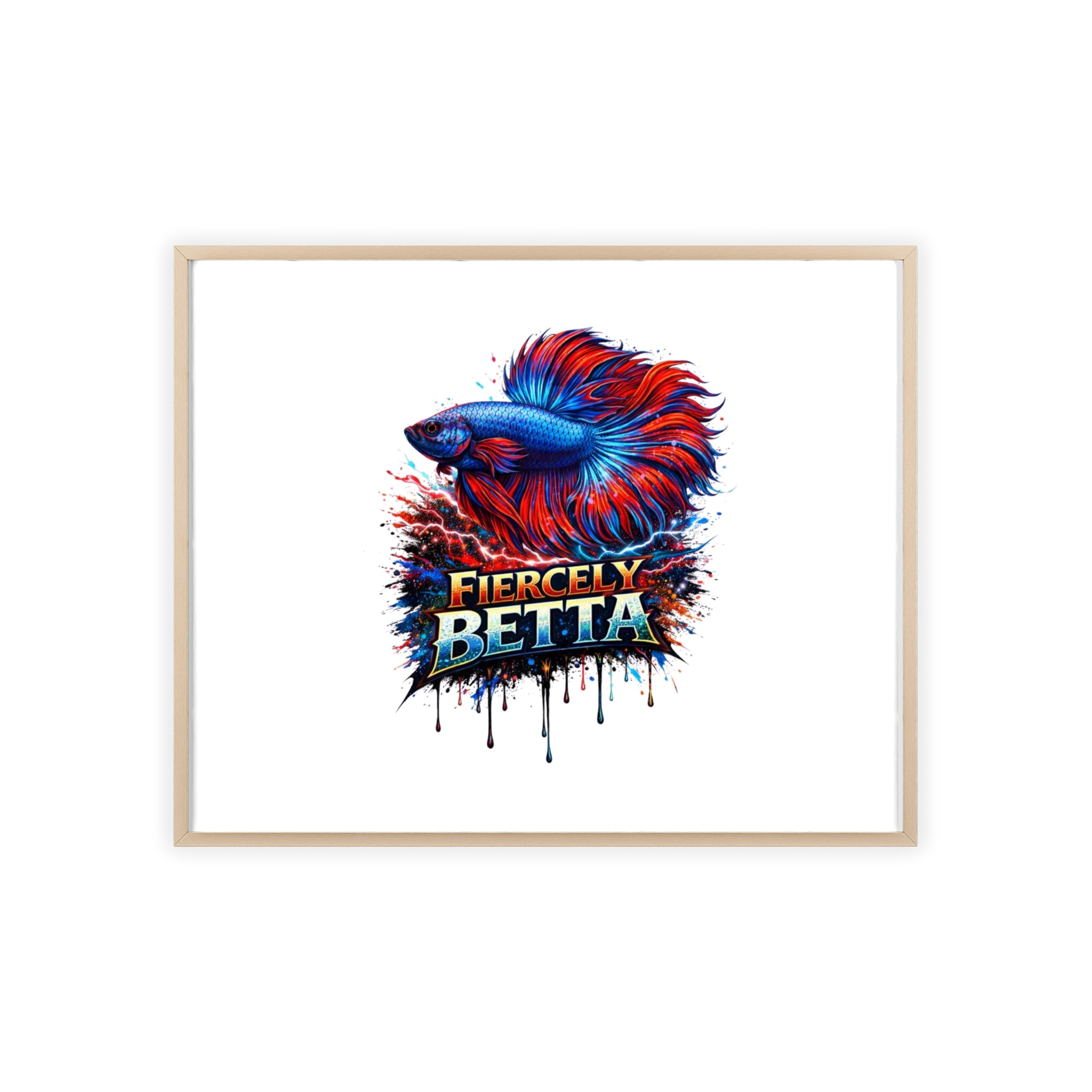 Fiercely Betta Framed Poster — Colorful Betta Fish Wall Art