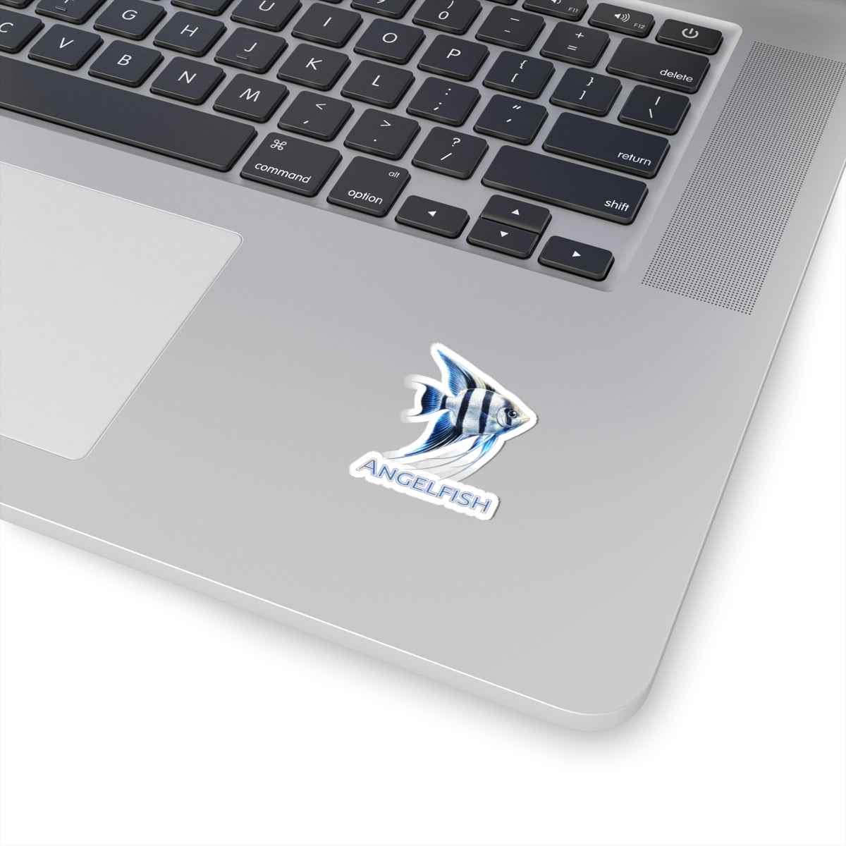 Angelfish -Cut Sticker — Blue Tropical Fish Decal for Laptops, Water Bottles & Aquarists