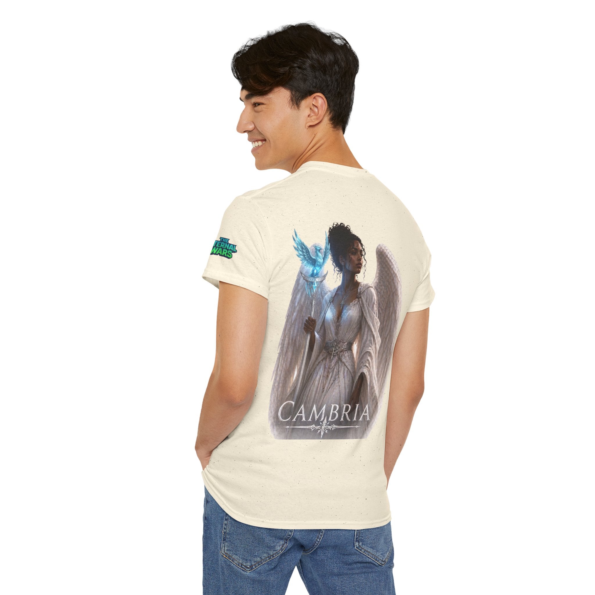 The Eternal Wars Graphic Tee – "Cambria" Winged Warrior Shirt