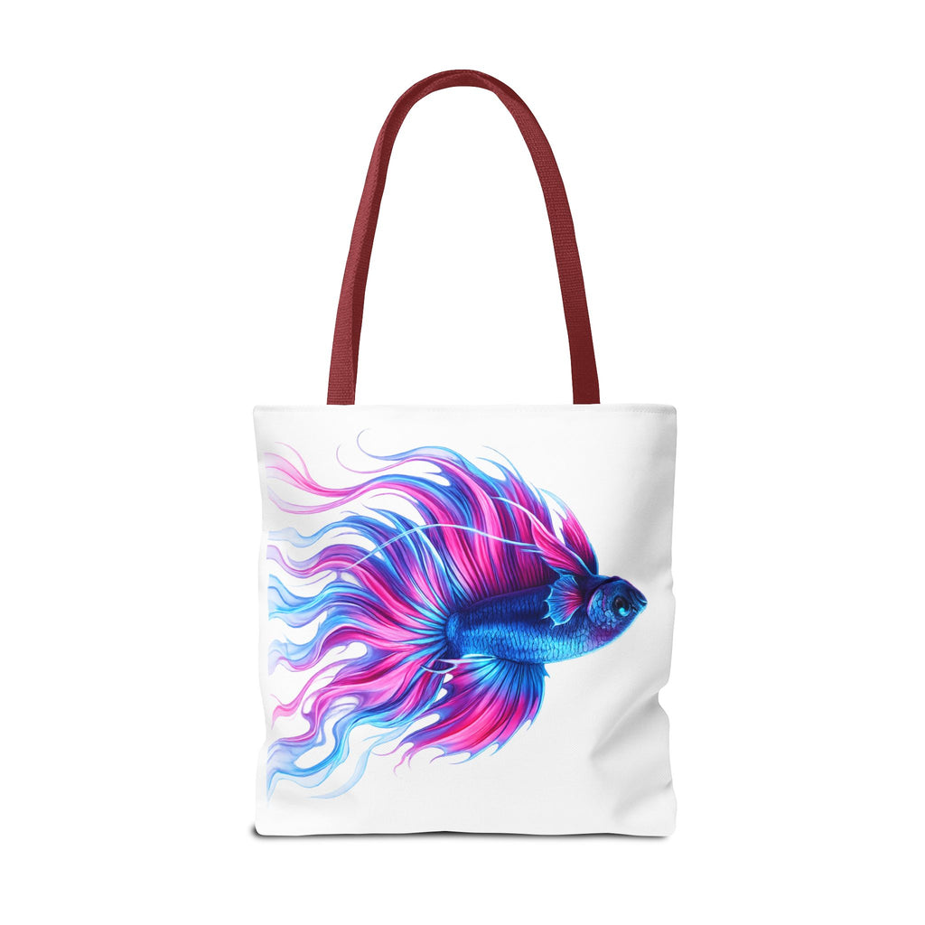 Colorful Betta Fish Tote Bag — Vibrant Blue & Pink Aquatic Art Beach Tote
