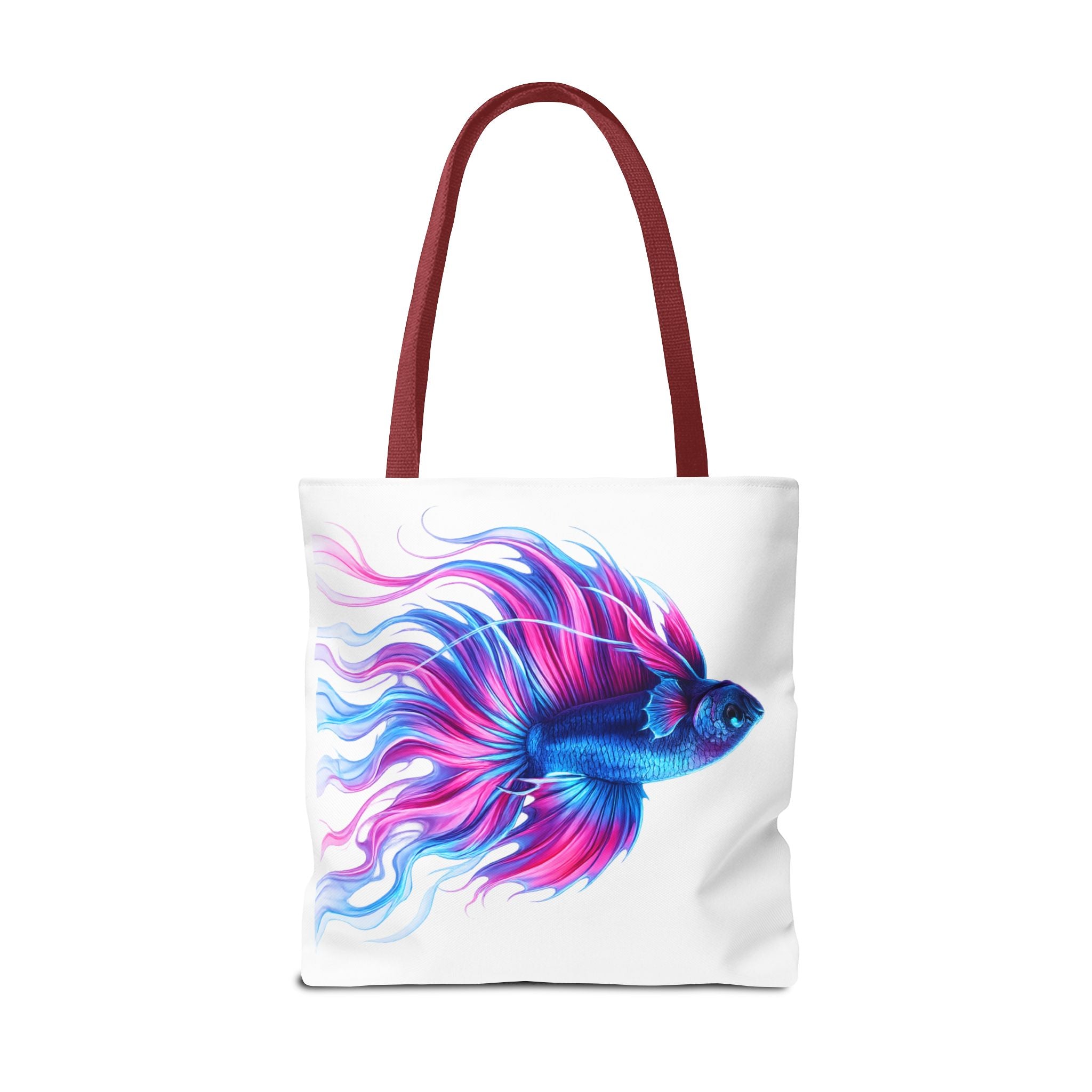 Colorful Betta Fish Tote Bag — Vibrant Blue & Pink Aquatic Art Beach Tote