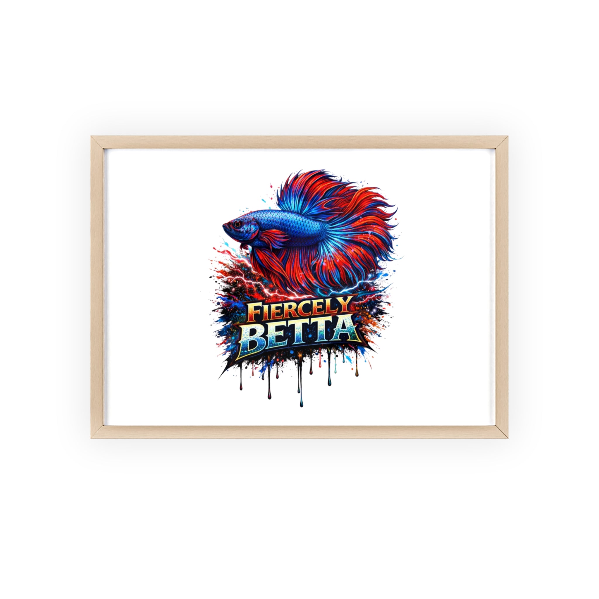 Fiercely Betta Framed Poster — Colorful Betta Fish Wall Art
