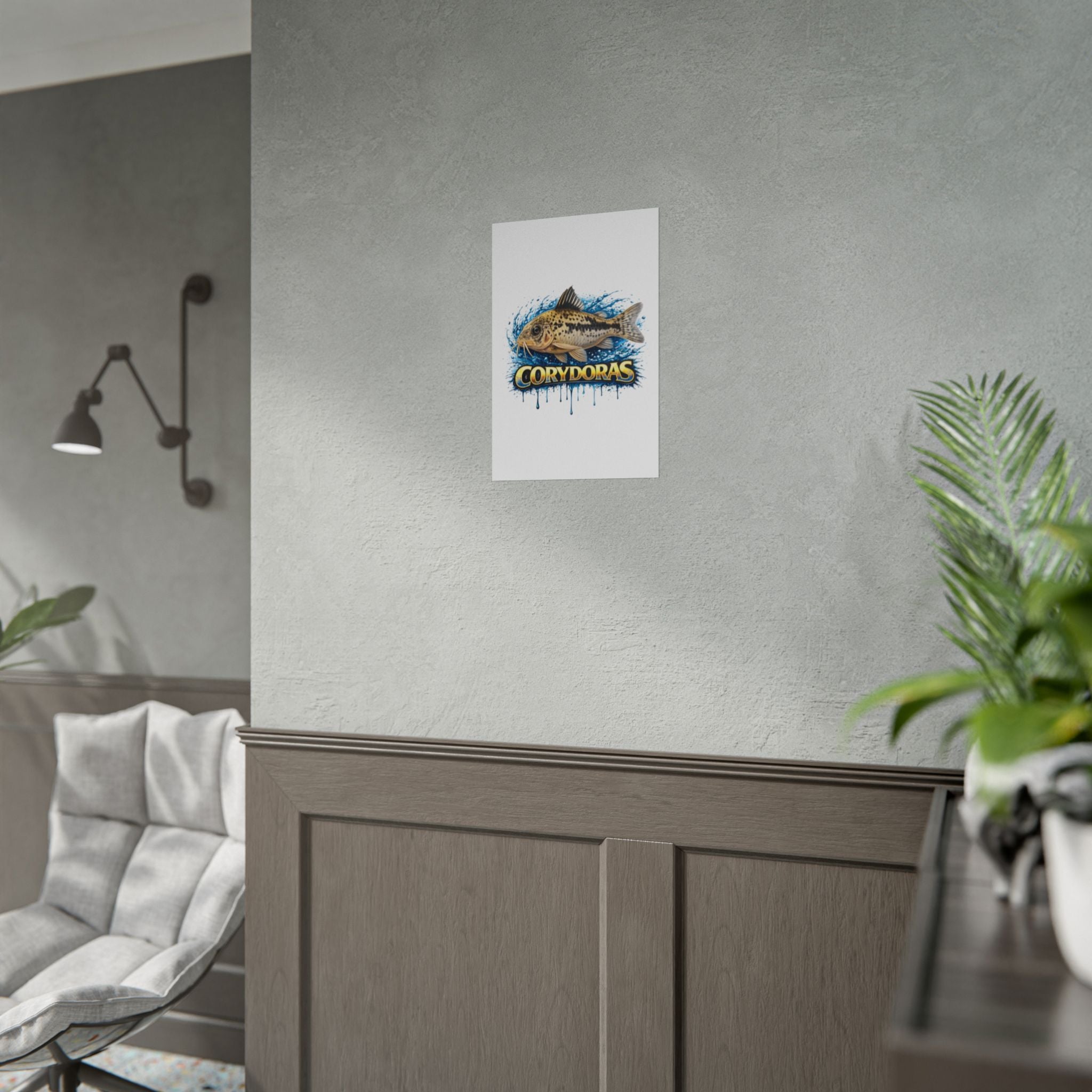 Corydoras Aquarium Fish Poster — Rolled Decorative Wall Art for Fishkeepers