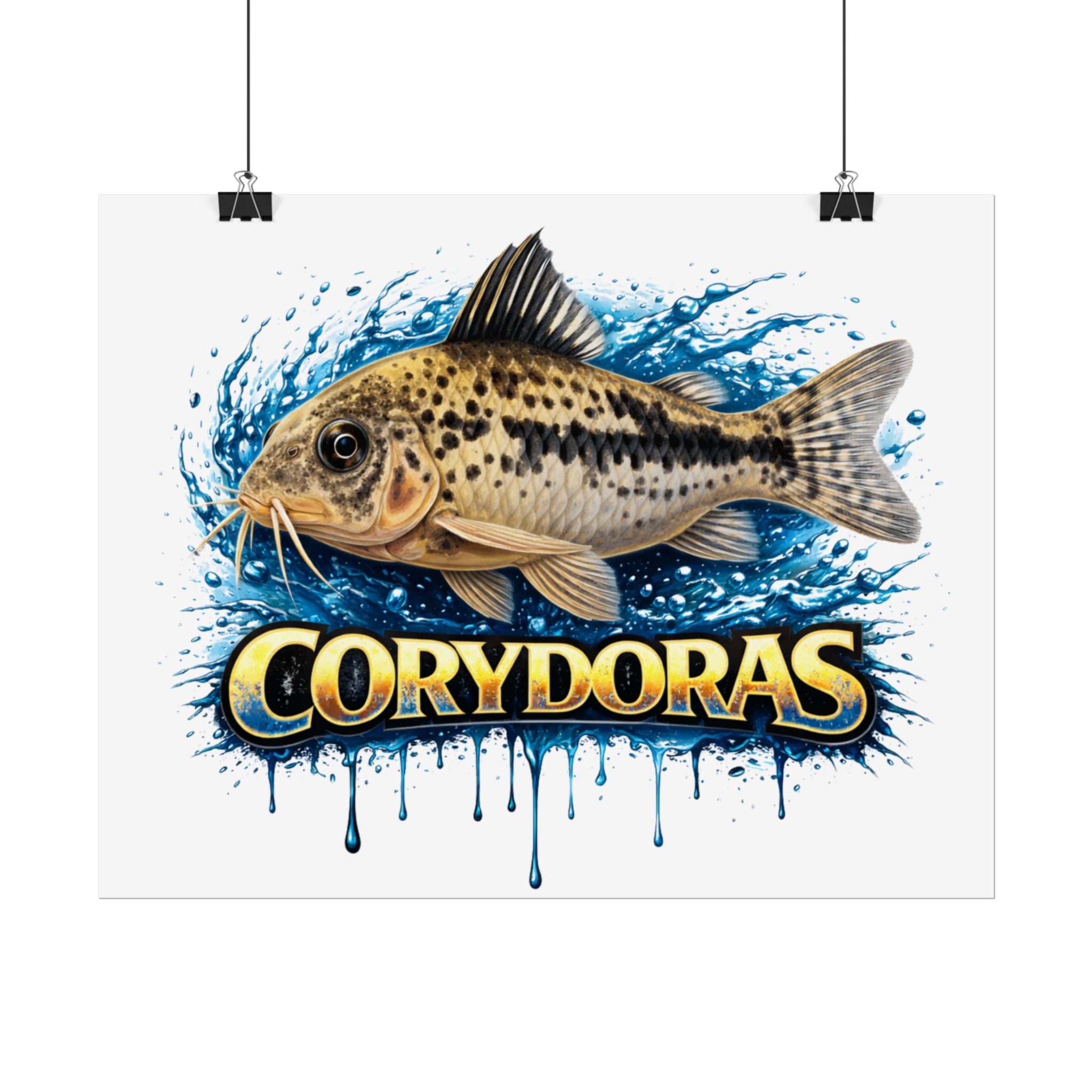 Corydoras Aquarium Fish Poster — Rolled Decorative Wall Art for Fishkeepers