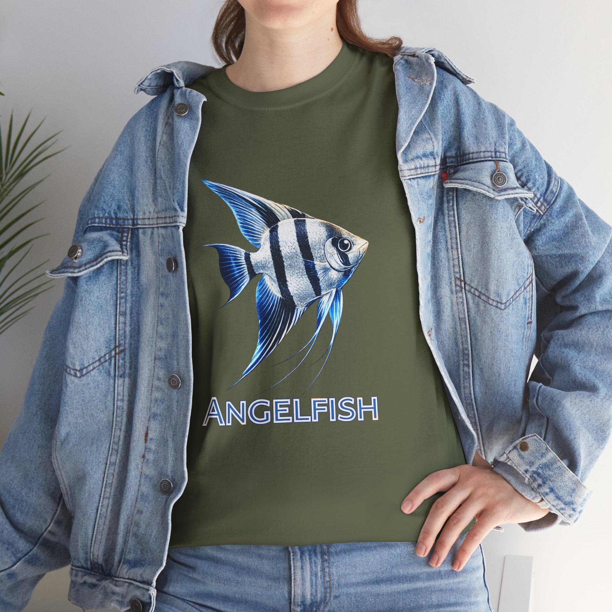 Angelfish Graphic Tee — Blue Tropical Fish Shirt