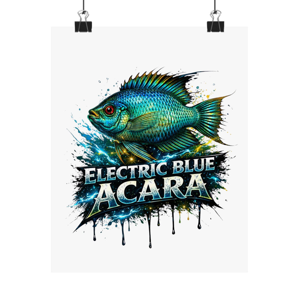 Electric Blue Acara – Matte Vertical Poster