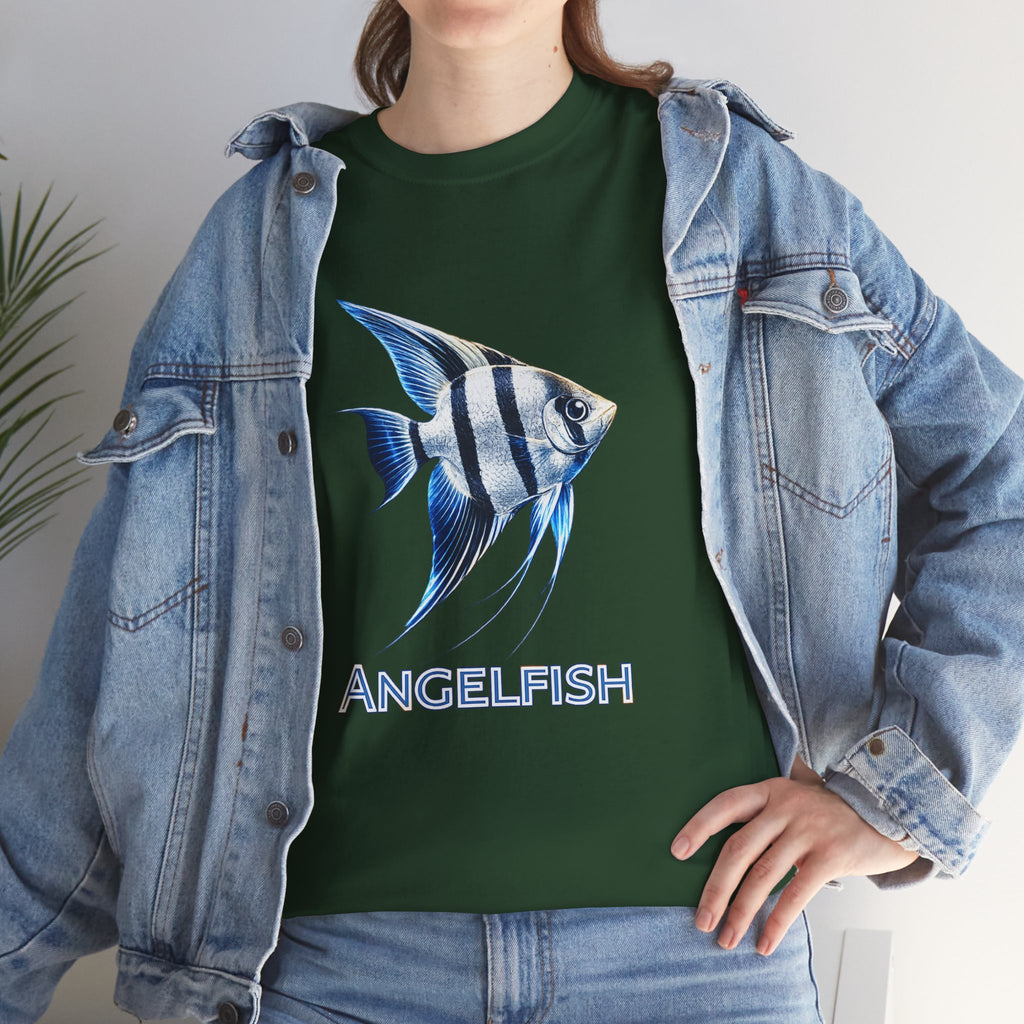 Angelfish Graphic Tee — Blue Tropical Fish Shirt