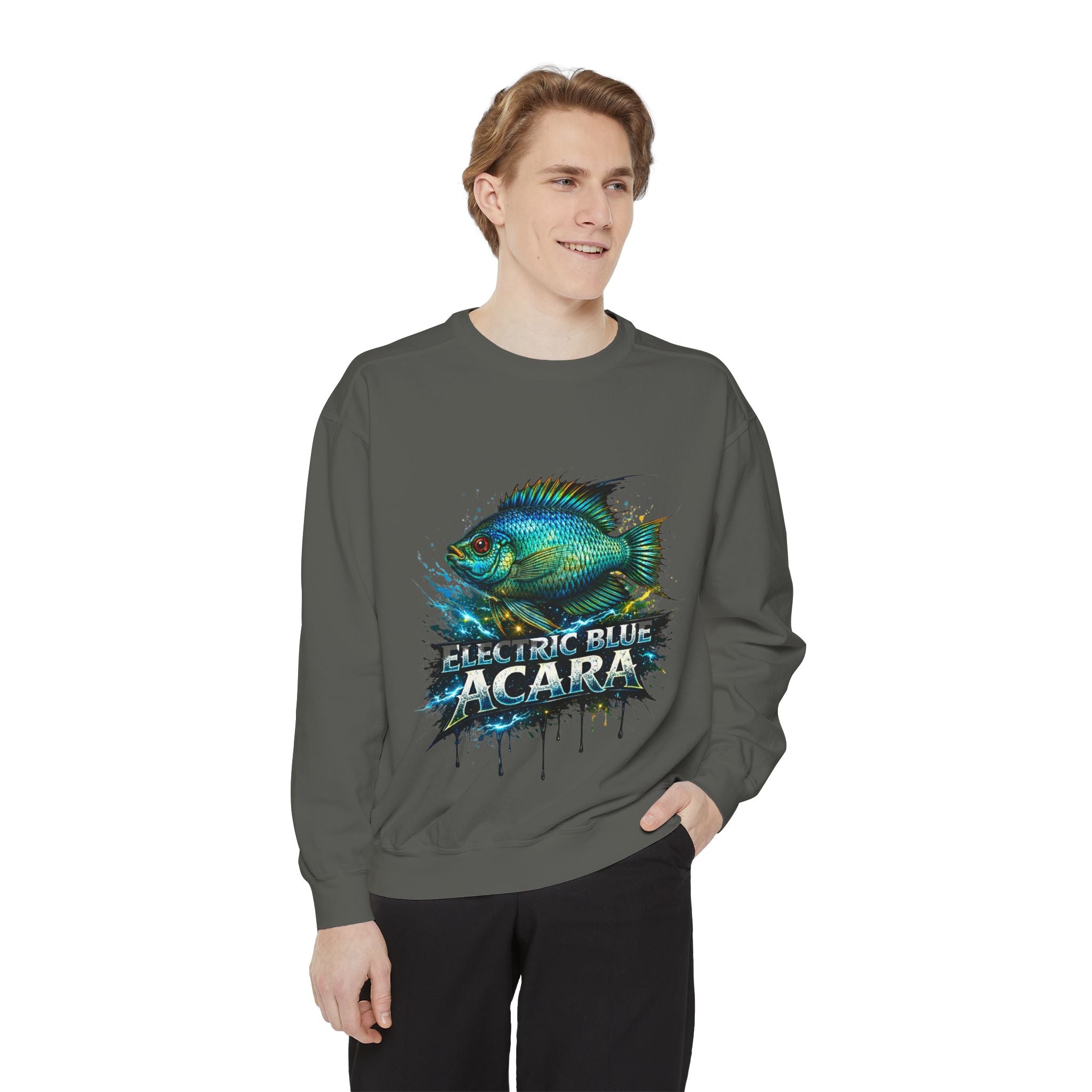 Electric Blue Acara – Garment-Dyed Premium Sweatshirt