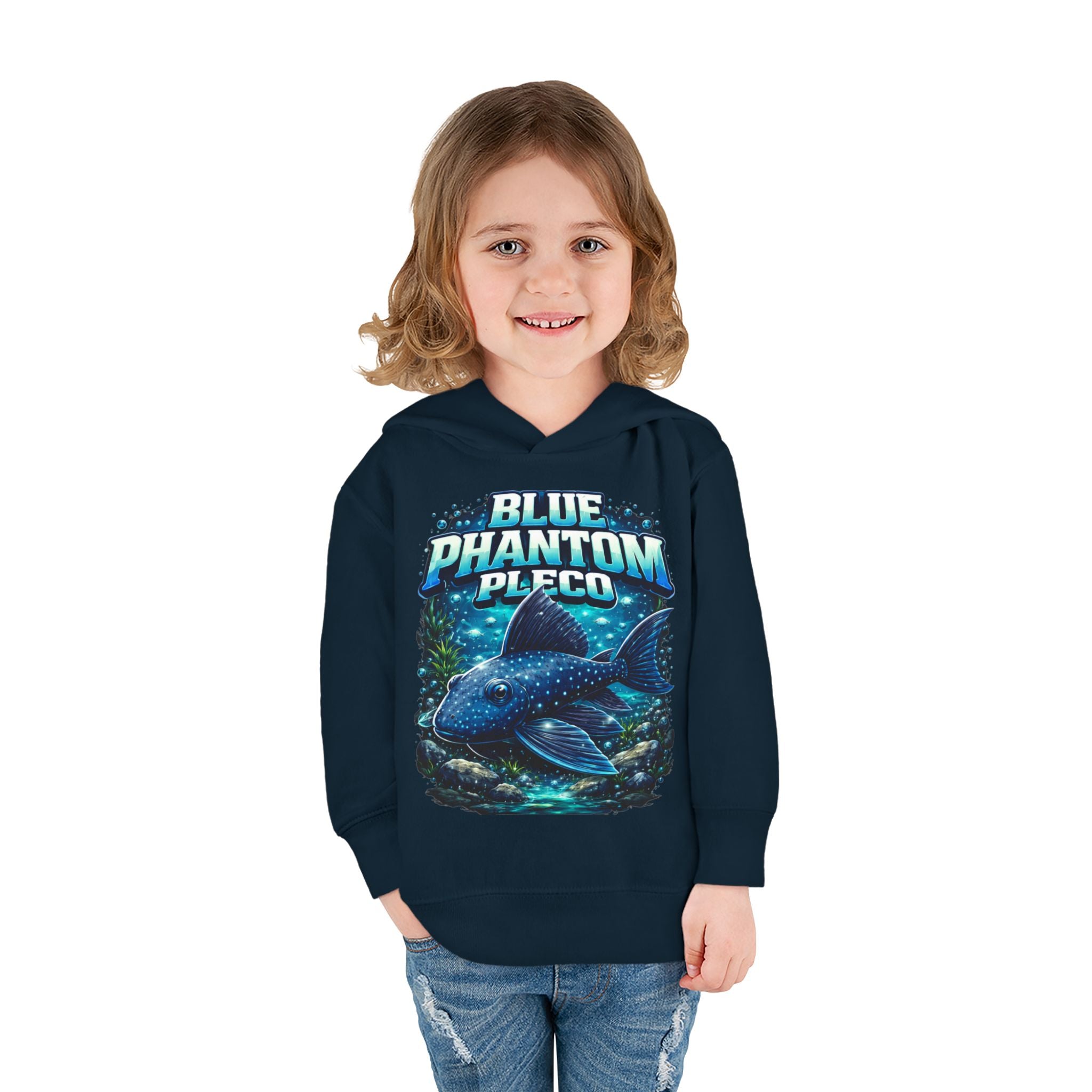 Toddler Hoodie — 'Blue Phantom Pleco' Cute Aquarium Fish Pullover
