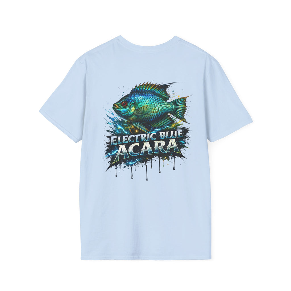 Electric Blue Acara Fish T-Shirt — Vibrant Angler Graphic Tee