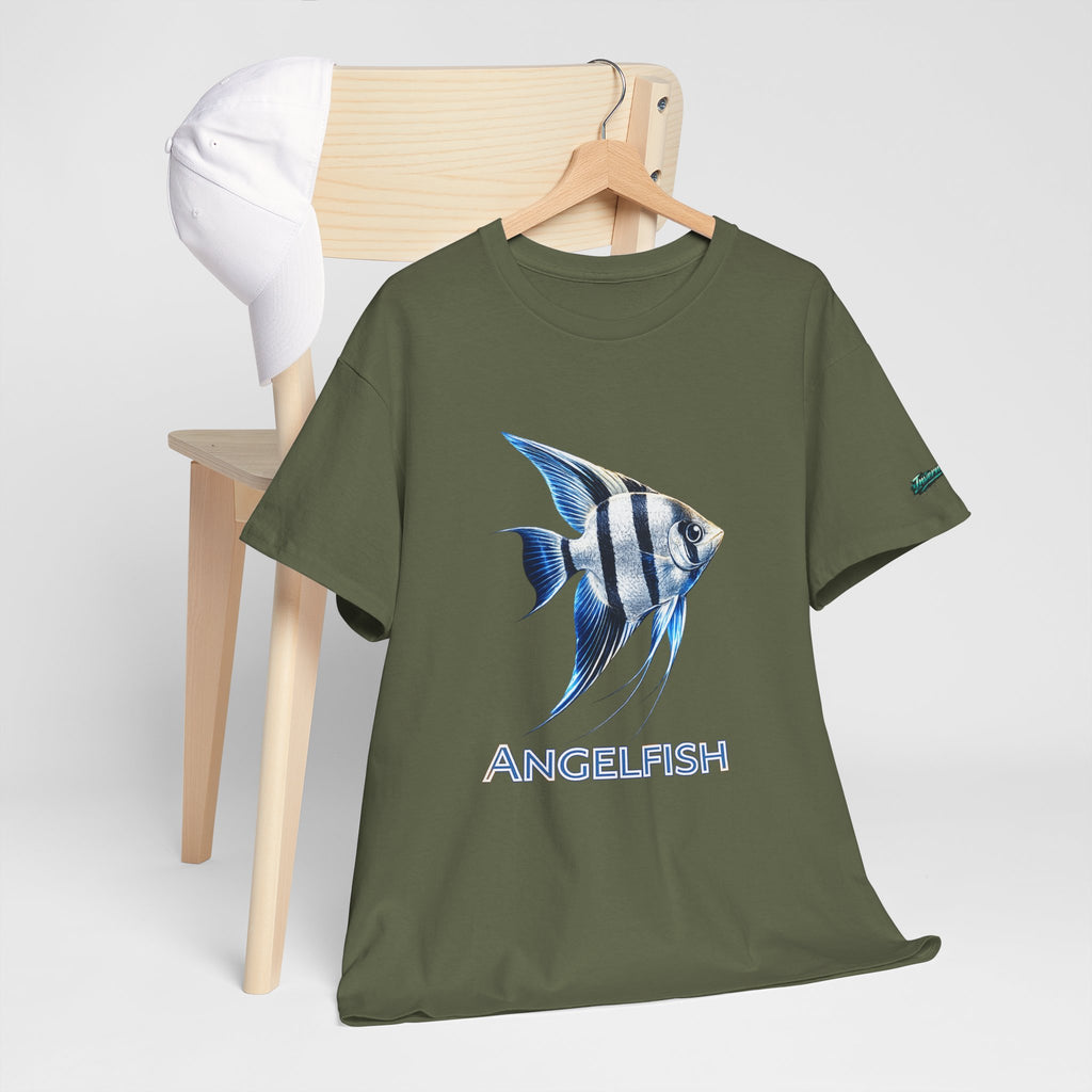 Angelfish Graphic Tee — Blue Tropical Fish Shirt