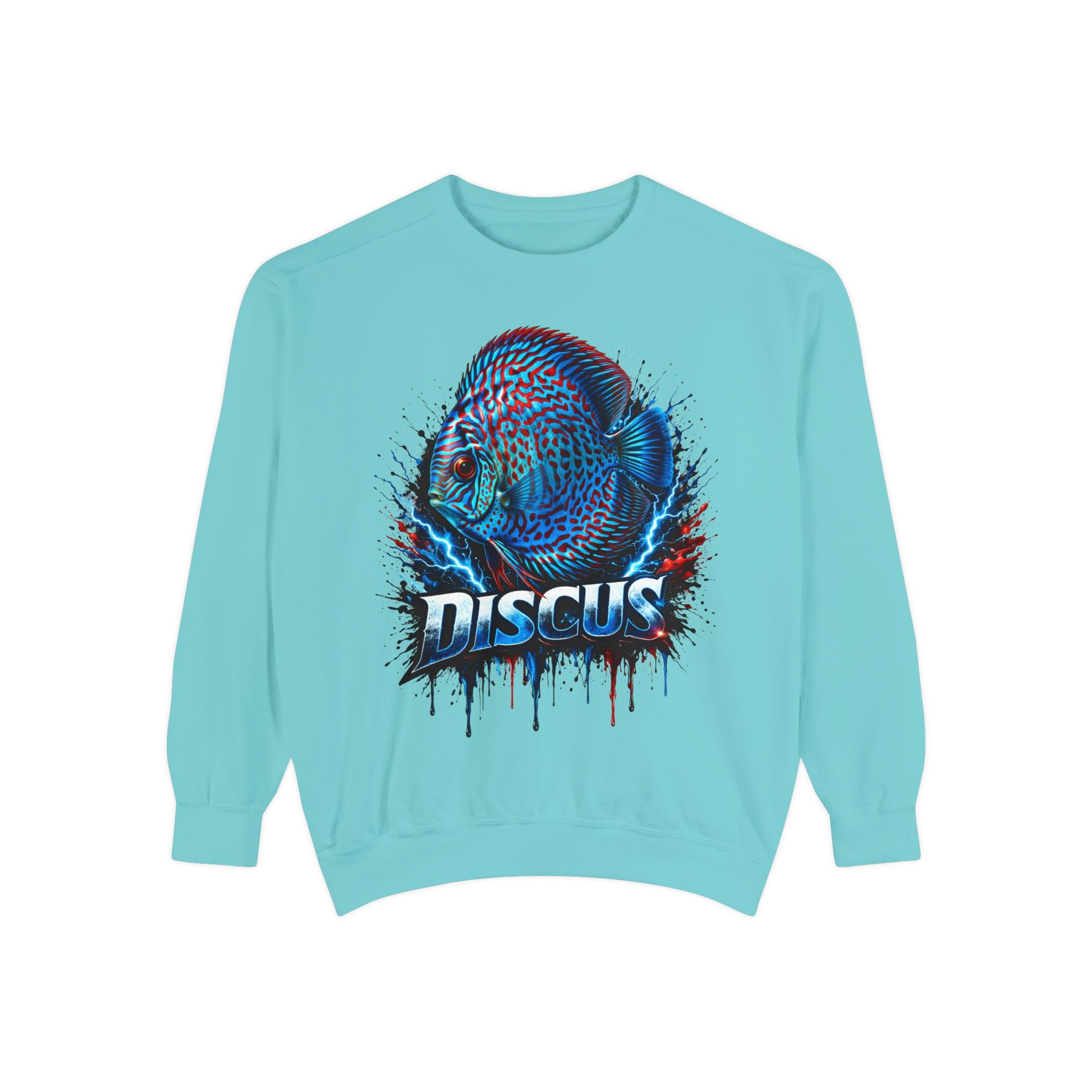 Discus Fish Graphic Sweatshirt — Vibrant Aquarium Lover Crewneck