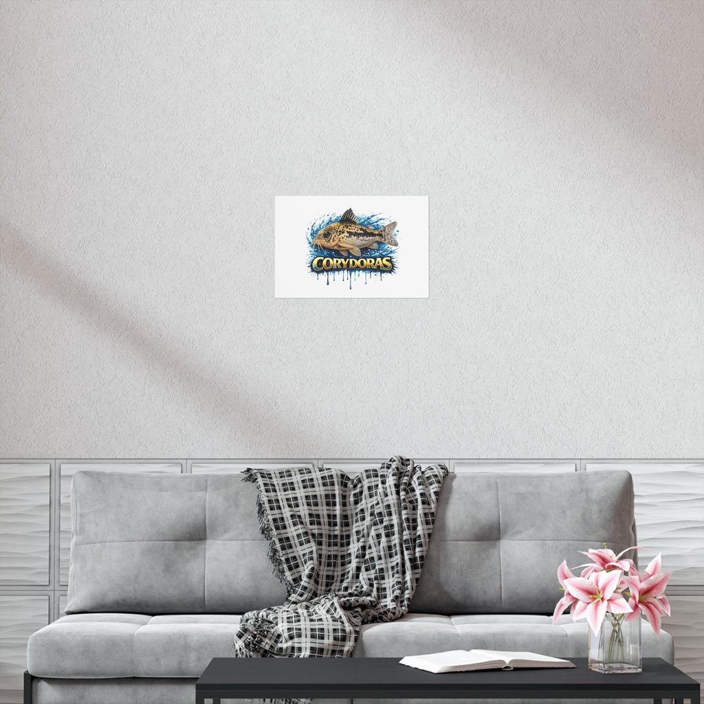 Corydoras Fish Poster — Freshwater Aquarium Art Print